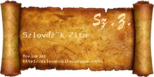 Szlovák Zita névjegykártya