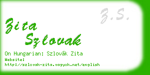 zita szlovak business card